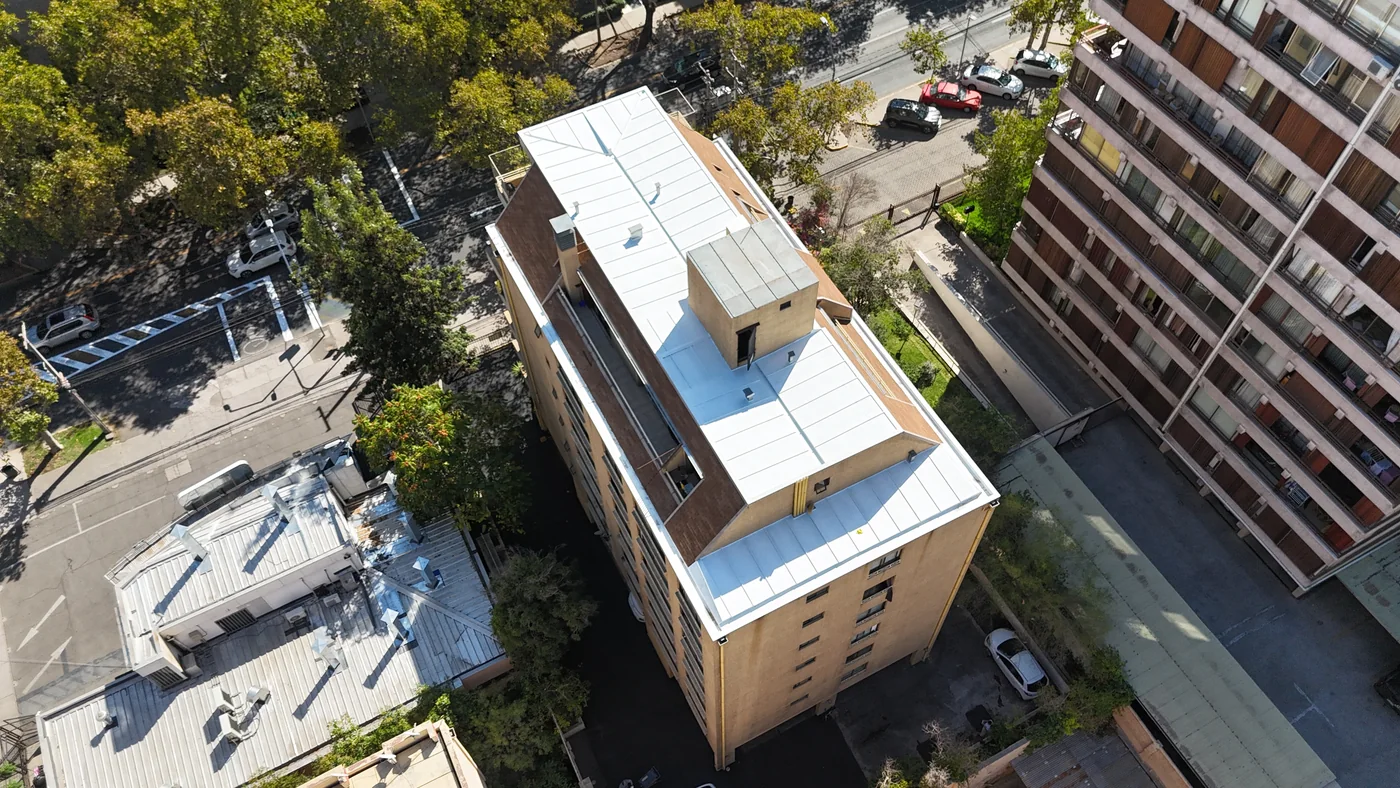 Cubierta después de la impermeabilización realizada por UP Services